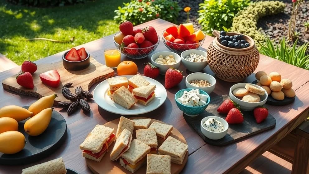Solglada sommarsnacks till trädgårdsfest och picknick